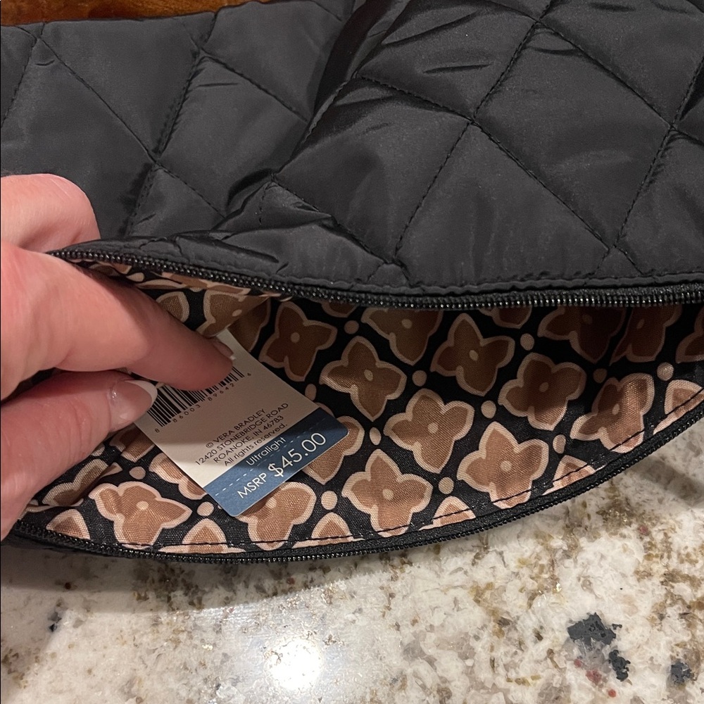Vera Bradley Quilted Black Backpack with Pouch - Picture 9 of 16